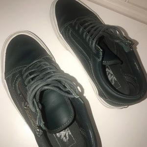 Gunmetal green zip up Vans!